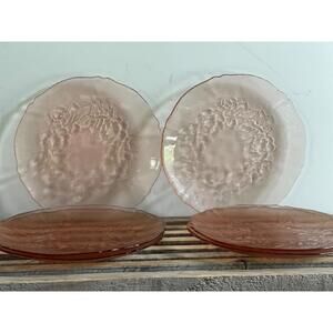 Set of 7 Arcoroc France Rosaline Pink Rose 7.5” Side Plates